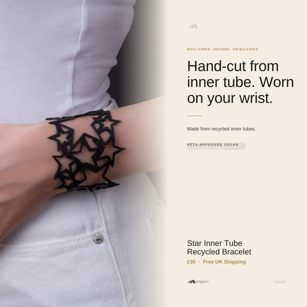 Star Inner Tube Recycled Bracelet