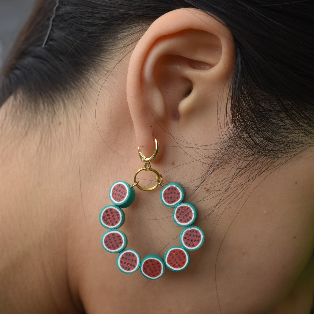 Watermelon hoop earrings | by Ifemi Jewels