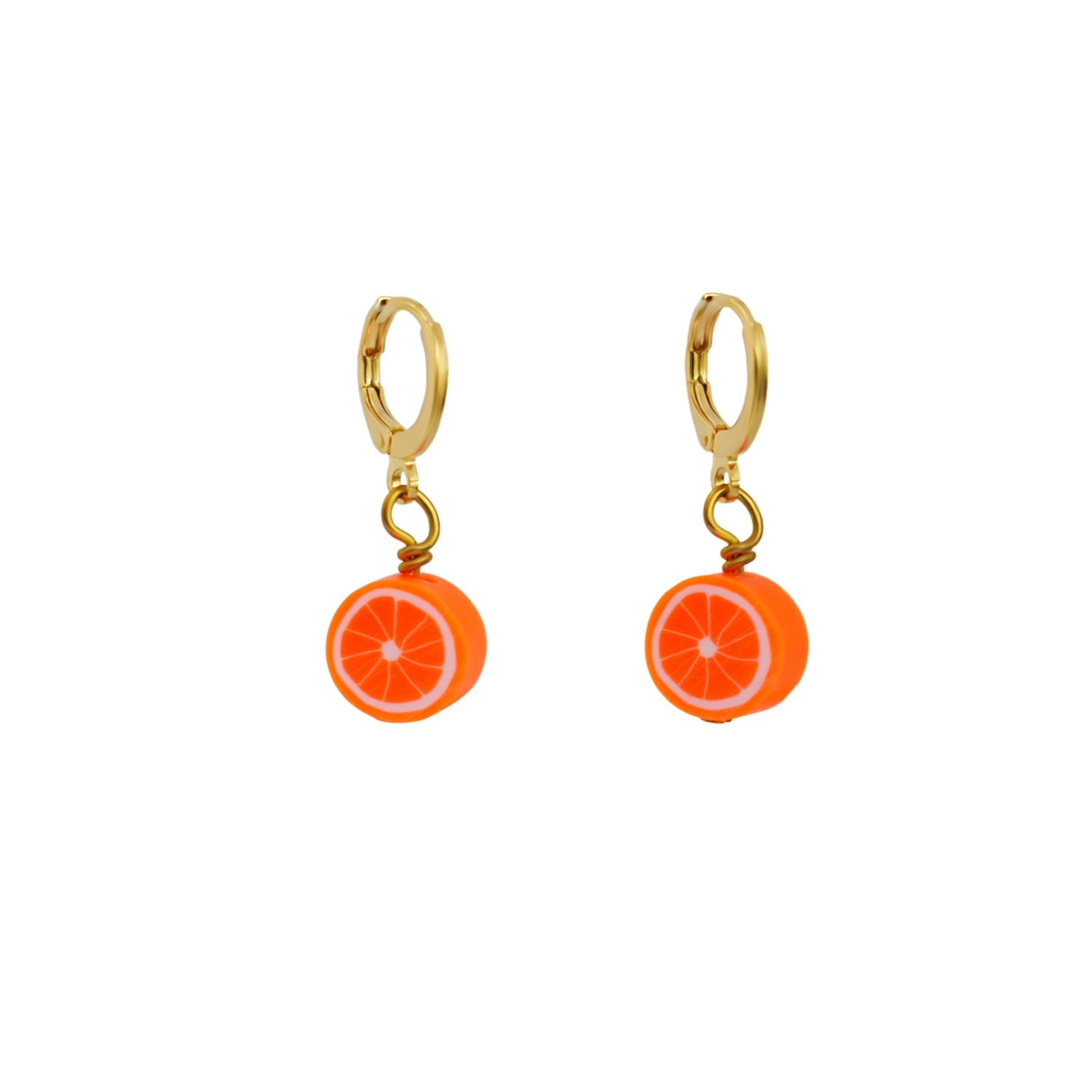 Orange Huggie Earrings | by Ifemi Jewels