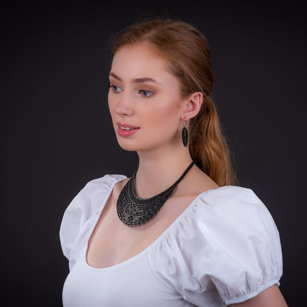 Coding Recycled Rubber Circular Earrings