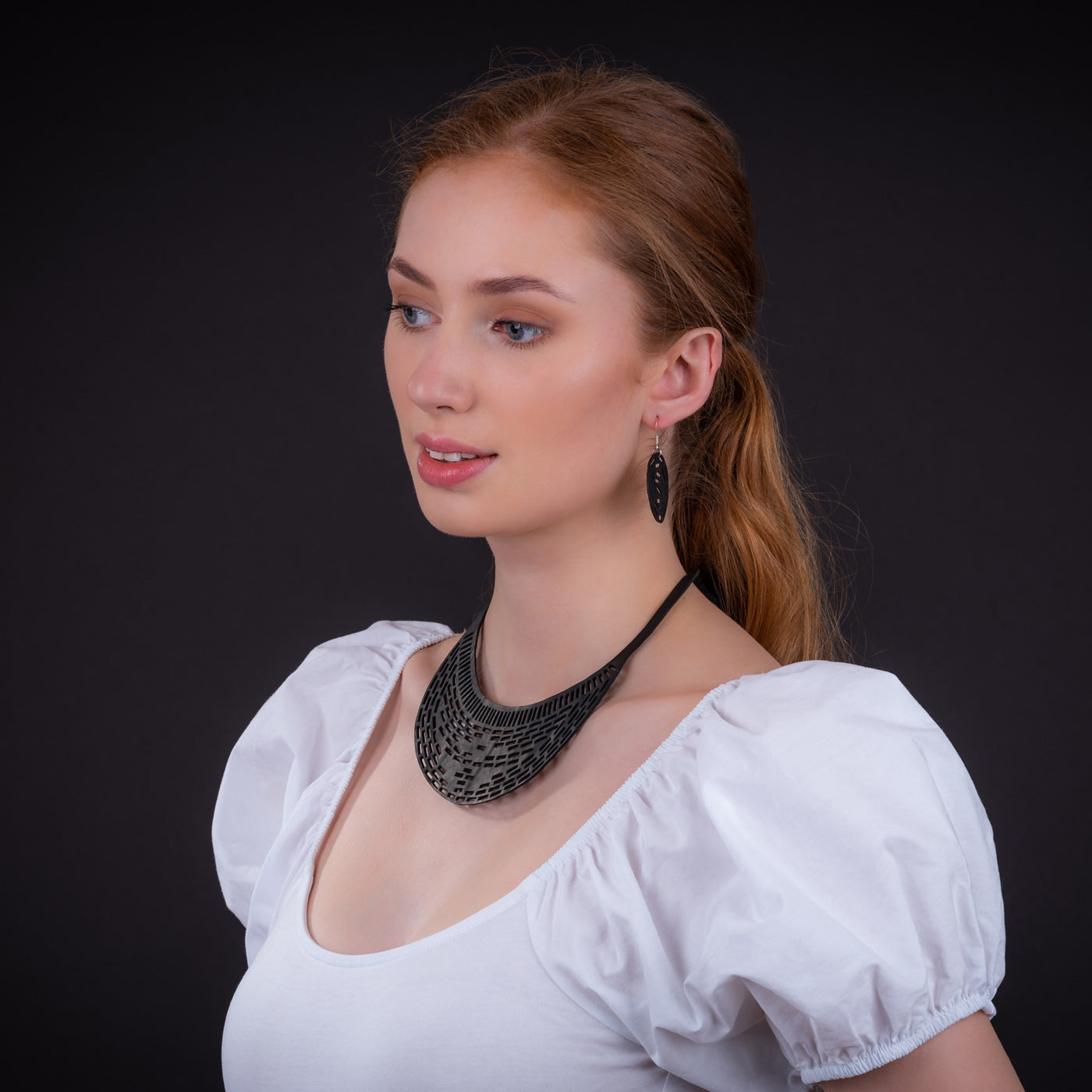 Coding Recycled Rubber Circular Earrings