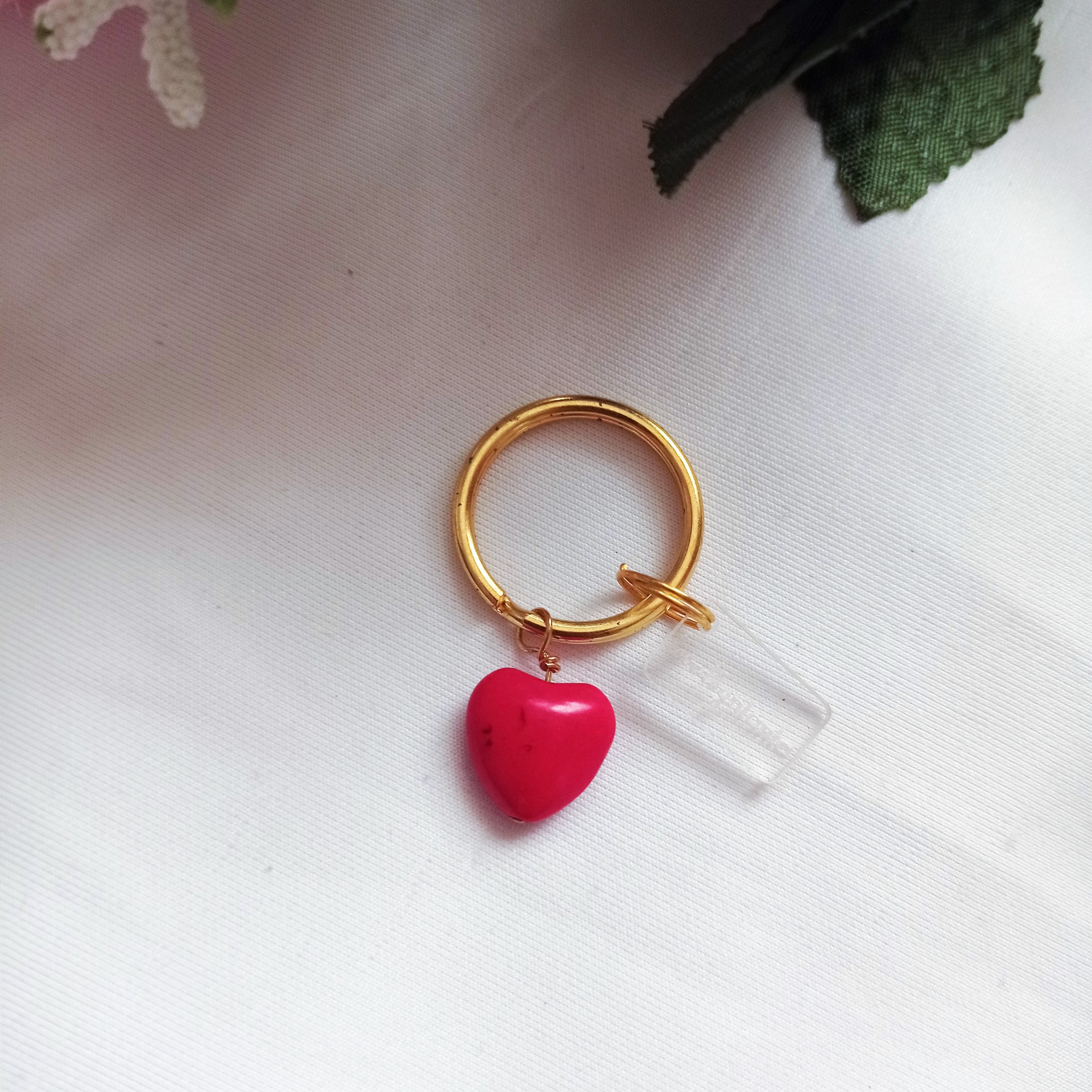 Red Heart Key Chain, Heart-shaped Keychain, Passionate Key Accessory, Stylish Key Holder | by lovedbynlanla